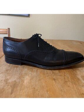 j Fitzpatrick Black Calf Leather Windermere Oxfords Mens Sz 12 E